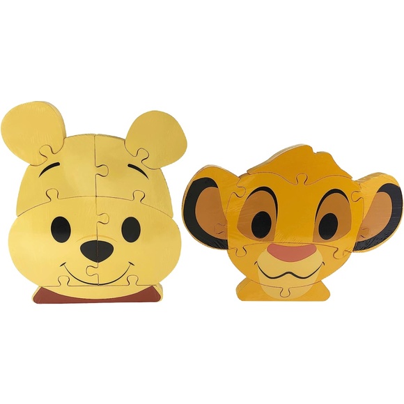 Disney Wooden Puzzles Winnie the Pooh & Simba Lion King 2-Pack Toddler Lot NIB - Picture 5 of 7